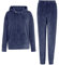 REORIA Damen Tracksuit Set Langarm Hoodie Jogger Rundhalsausschnitt Zweiteiliges Outfit Trainingsanzug Marine Blau M