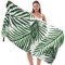 Serviette de Plage Microfibre,Serviette de Plage XXL Grande Taille Serviettes de Bain Femme Douces et à Séchage Rapide Serviette de Voyage Hommes Anti Sable Serviette Beach 180*80cm,Feuilles vertes,