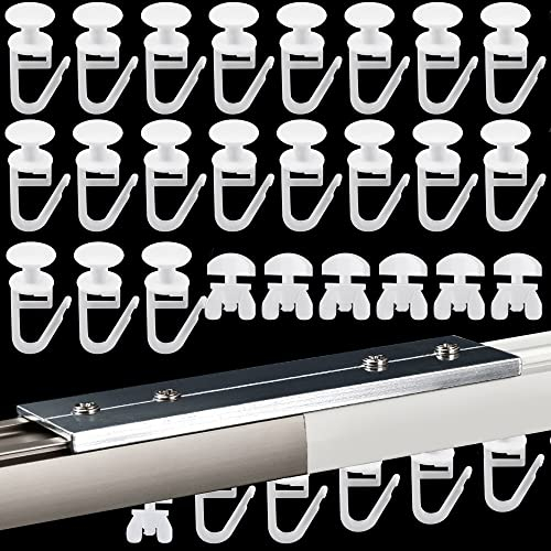 Gardinengleiter X-gleiter 120 Stücke Vorhang Haken 6mm Gardinenröllchen Glattes Gleiten Dicker Kunststoff Gardinen Click-gleiter ösengleiter für Alte Gardinenstange Enthalten 6 Stöpsel