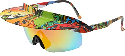 bopely Cycling Glasses One-piece Visor Sunglasses with Brim Outdoor Oversized Sunglasses Fashion Sport Eyewear for Outdoor