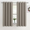 PONY DANCE Tenda per Finestra Corta - Tenda Cameretta Bimba Tende Soggiorno con Anelli Tende Oscuranti per Interni Tende Salotto Moderne 2 Pezzi L 117 x A 137 cm, Sabbia
