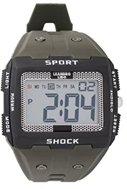 Leandro Lido Unisex Sport Uhr - Digitales 12-Bit-Display mit Stoppuhr, Alarm und Stundensignal-Funktion - Wasserdicht bis 3 ATM - Geeignet für Sport und Freizeit (Sterpeto - Grün)