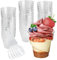 REFORUNG 50 Pz Coppette per Dolci al Cucchiaio da 160ml Bicchierini per Dolci al Cucchiaio Coppette Dessert Plastica Trasparenti Tazze Da Dessert a Spirale per Budino, Mousse, Gelato