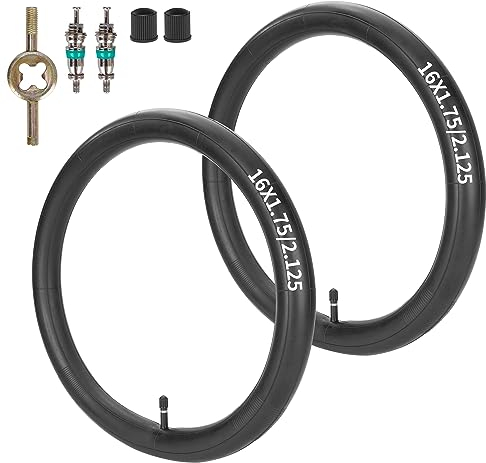 RUTU 16 x1.75/2.125 Schlauch kompatibel mit BoB Stroller Tire Tube Revolution SE/Pro/Flex/SU/Ironman - Hergestellt aus latexfreiem Butylkautschuk in Premium-Qualität