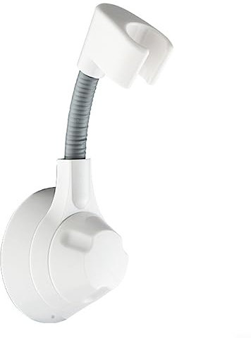 Support de pommeau de douche réglable blanc à ventouse amovible sans perçage pour salle de bain