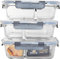 HOUSZY Lot de 3 récipients en verre à 2 compartiments avec couvercles hermétiques SnapLock - Contrôle des portions - Sans BPA - Passe au micro-ondes, au lave-vaisselle, au congélateur et au four