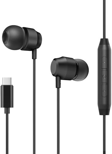 DB-audio USB C Headphones Wired Earbuds, in-Ear Type C Magnetic Earphones with Microphone Hands Free Calling Compatible for iPhone 15/15pro Samsung Galaxy S23 S22 S21 Google Pixel 7 6 5 4 Black