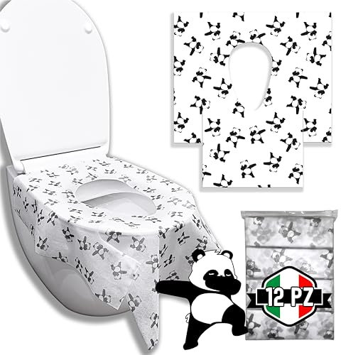 AMN Shop 12 Pz Copriwater USA e Getta Igienici e Monouso - Copri Tavoletta WC Portatili da Viaggio Adesivi