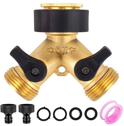 2 Wege Verteiler Wasser 3/4 Zoll,Wasseranschluss,Wasserhahn,Y-Verteiler Zulaufschlauch Waschmaschine,Mit Separatem Schalter Für Den Einsatz Auf Waschmaschine, Küche, Garten, Rasen Wasserhähne