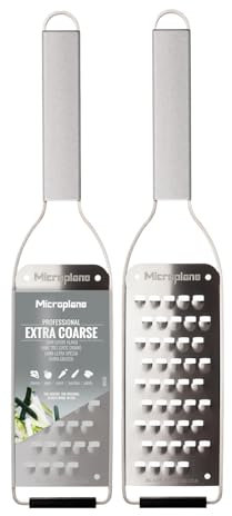 Microplane NEUE Professional Serie – Sehr Grobe Klinge│Elegantes Design aus Edelstahl │Perfekt für Kartoffeln, Zucchini, Karotten, Äpfeln oder Weich- und Hartkäse und mehr│Edelstahlklinge Made in USA