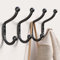 Small 3.74 Wall Hooks for Hanging Coats - Wall Mounted Black Screw-In Hooks for Wall, Door,Bathroom, Shower, Closet, Mudroom, Metal Hangers for Towels, Clothes,Purses, Bag, Keys, Hats, 4 Pack