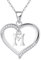 Cosie Lily Geschenke für Frauen Halskette Damen 925er Silber Herz Anhänger mit Buchstabe Sterlingsilber Kette Initialen Kette Silber 925er Ketten Damenschmuck Muttertag Valentinstag