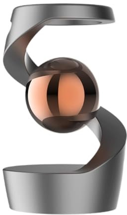 Harilla Defying Desk Toy Relaxing Toy Tabletop Ornament Aluminum Alloy Desktop Suspended Floating Ball, Gray Rose Gold Ball
