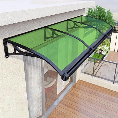 JFOZDM Door Canopy Outdoor, Front Window Awning, Door Canopy Waterproof, Aluminium Frame, Multi-color Polycarbonate Sheet, UV, Snow Protection, Rain Shelter for Back, Porch, Patio, Roof, Garden