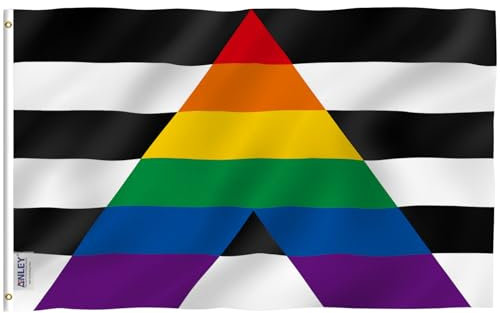 Anley Fly Breeze 3x5 pieds Drapeau gay droit allié – résistant à la décoloration – En-tête en toile et double couture – Drapeau de l'alliance droite LGBT Pride en polyester avec œillets en laiton