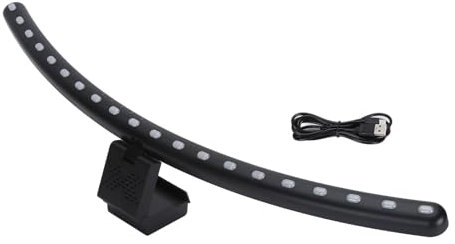 WOOXGEHM Barra de Luz para Monitor, Barra de Luz Curva para Monitor de Computadora, Cuidado de Los Ojos, Control Táctil, Ángulo Ajustable, Luz de Lectura LED Alimentada