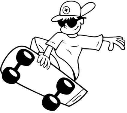 Wandbilder Skater Boy Muster Vinyl Aufkleber Jungen Zimmer Dekoration Cool SkateboardSports Boy Vinyl-L-59x67cm-Black