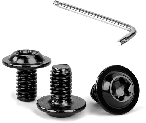 Tunejoy Viti a Testa Bombata Torx Nero con Flangia M6 x 10 mm Vite a Testa Esagonale Bulloni in Acciaio Inox A2 V2A Viti a Brugola con Chiavi a T30 Filettatura Completa 30 Pezzi