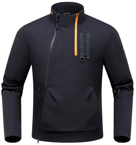 IRON JIA'S Chaqueta Moto Hombre y Mujer con Hombreras Coderas CE, Equipo de Protección para Motociclistas, Forro Extraíble Negro S