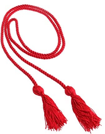 DIYEAH Rope of Honor Red Graduation Cord with 4-Inch Tassels 63 Inches Long Rayon Honor Cords for Graduation Ceremony
