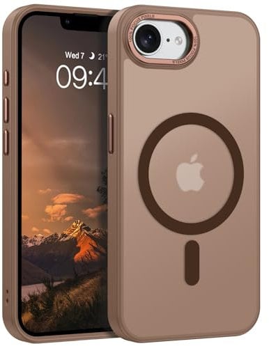 GaoBao für iPhone 16e Hülle, Handyhülle iPhone SE 4 (2025) [Kompatibel mit MagSafe] Durchscheinende Matte Magnetische Stoßfeste Anti-Fingerabdruck Schutzhülle für iPhone 16e 6.1, Titan Wüstensand