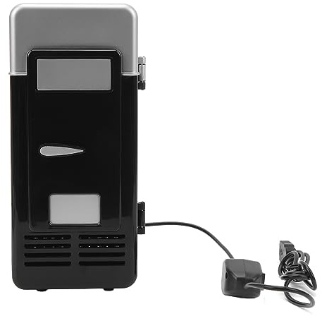 TIKATARER Desktop Fridge, Mini Single Tank Refrigerator Mini Fridge For Office Small Beverage Cooler USB Rechargeable Portable Low Decibel Energy Saving Cooling Semiconductor Refrigerator