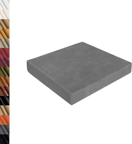Lsjoaw Quadratisch Sitzkissen 30X30X5CM Wachslederstoff Bodenkissen Stuhlkissen Waschbar Stuhlauflage Rutschfestes Barhocker-Kissen AbnehmbarerBezug Color#52 grau