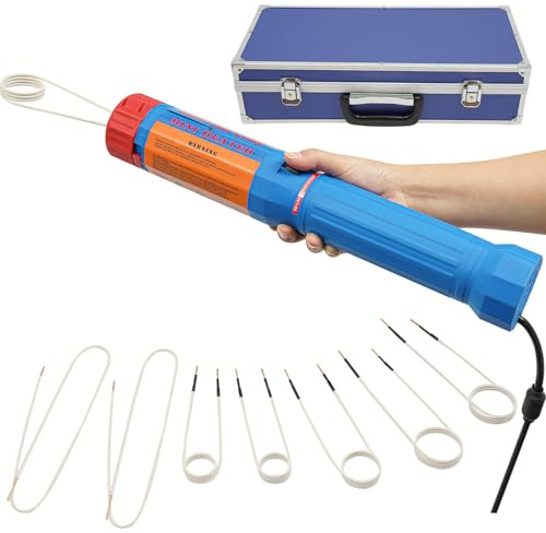 Induktionsheizgerät mit 6 Starren Spulen,2 Flexiblen Spulen,1100W kfz Induktionsheizer 5-40 Sekunden Lösen Max. 800°C mit LED-Anzeigeleuchte,Magnetischer Induktion Schraubenlöser Set,KFZ-Werkzeuge