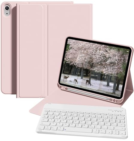 ZOPSGYU Tastatur Hülle für iPad A16 11./10. Generation, Rosa | für iPad 11/10,9 Zoll (2025/2022), Magnetische Anti-Detach Tastatur Hülle mit Stifthalter, QWERTZ Layout Keyboard