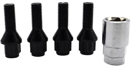 VBNYBA Dadi dei Bulloni Ruote Compatibile con BMW per Serie 1 3 5 1600GT 4 Pezzi Bulloni di Bloccaggio Ruote Auto Dadi Alette M12 X 1,5 Borchie Ruota Auto