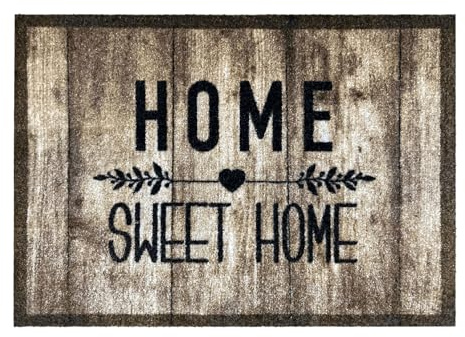 Akzente Listen Fußmatte Home Sweet Home, 50x70 cm, rutschfest, trittschalldämmend, Polyamid-Monofilament, TPE, schmutzfangend, strapazierfähig, für Fußbodenheizung