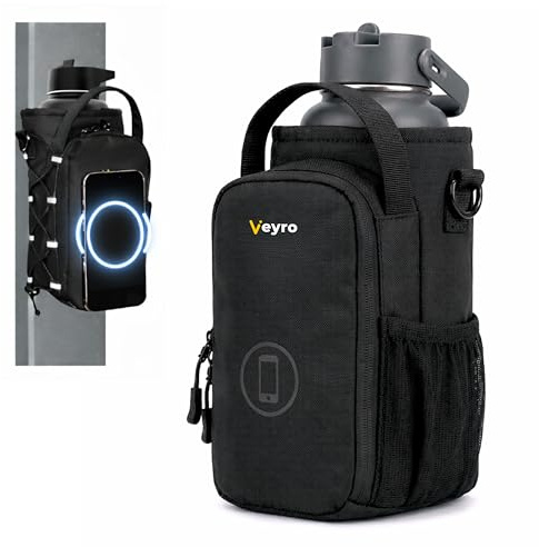Magnetic Gym Bag Water Bottle Carrier Holder with Phone Pockets