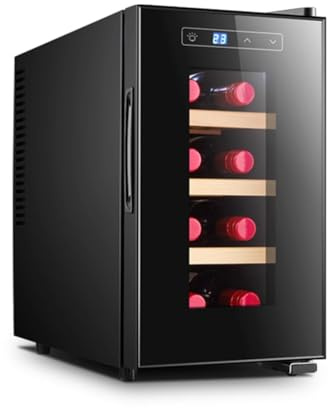 PP-Vic Mini Réfrigérateur À Vin Autonome,Température Constante Avec Écran Tactile Numérique,Porte En Verre Trempé,Refroidisseur De Stockage Divisé De Comptoir,Boisson/Vin Rouge Adapté Au Bar,B 8 02