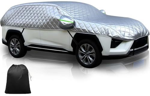 Autoabdeckung für Ford Kuga II 2012-2017 Hagelschutz-Halbgarage丨Autoabdeckung Gegen Hagel Atmungsaktiv Uv Beständig Reißfest Mit Spiegeltasche & Aufbewahrungstasche