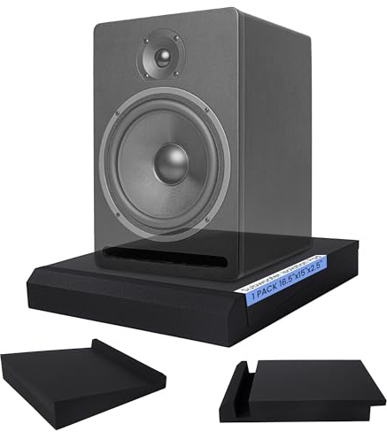 MABOZOO Lautsprecher-Isolationspads, Schaumstoff-Studio-Monitorisolationspads für 20,3-25,4 cm Monitore, akustische Rauschunterdrückung, Erhöhungsplattform für Studio-Monitor, Subwoofer, Lautsprecher