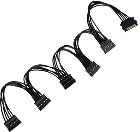 TNSLAND SATA Power Splitter SATA Splitter Cable Divisor de 1 Enchufe a 5 Tomas (SAC1-5) Adaptador para Discos Duros, Unidades ópticas, SSD y HDD