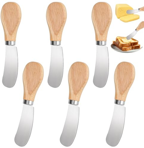 6 st smörknivar i rostfritt stål, 12,2 x 2,2 cm rostfritt stål multifunktion smörknivar, smör, ostspatel, dessertknivar, set, för ost, smör, sylt, daglig frukostspridare