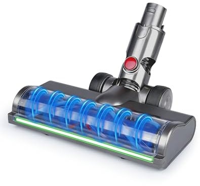 Brosse de rechange pour Dyson V6 DC62 DC58 DC59 DC61 DC74 V6 Animal V6 Fluffy rouleau en forme de V avec ultra large LED vert Brosse pour Dyson aspirateur DC62 Tête pour tapis et sols durs