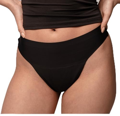 mymense Seamless Periodenstring Daisy I Größen 30-52 I Periodenunterwäsche mit Saugkraft, ersetzt bis zu 1 Tampon & 12h Schutz I Ultradünn, auslaufsicher & nahtlos I Für leichte Tage & Ausfluss