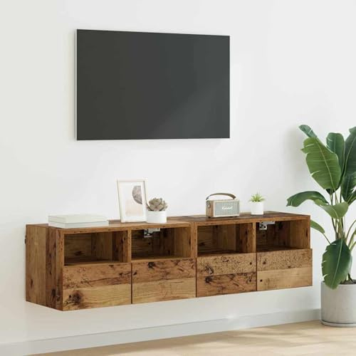 ATOMSTACK MAKER HOMELEN TV-Wandregale 2 pcs Altholz 60 x 30 x 30 cm Holzwerkstoff,TV Schrank, Fernseher Schrank, TV Möbel Wohnzimmer Schränke Fernsehtisch,RTV Unterschrank für Wohnzimmer Schlafzimmer