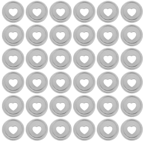 MAGICLULU 50 Stück Herzförmige Kunststoff Bindescheiben mit Galvanisierter Oberfläche Runde Planer Discs für Lose Blätter in Notizbüchern Scrapbooks und Büroordnern