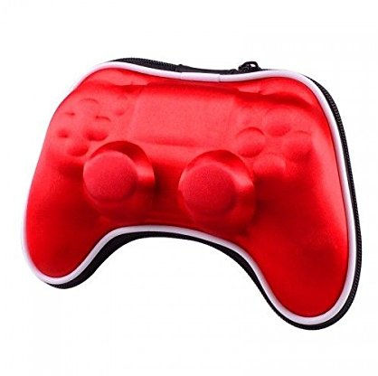 OSTENT Air Foam Hart Carry Pouch Tasche kompatibel für Sony PS4 Bluetooth Wireless Controller - Farbe rot