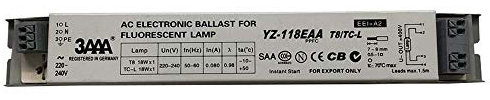 3AAA YZ-118EAA 220-240V 18W Ballasts électroniques T8 / TC-L fluorescents à ballast électronique avec protection d'état anormale