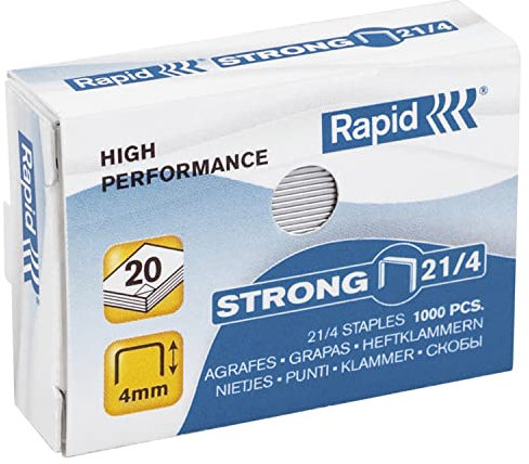Rapid Heftklammern Strong 21/4, galvanisiert, Sie erhalten 1 Packung, Packungsinhalt: 5000 Stück