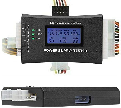 ASHATA LCD-Netzteiltester, ATX-Netzteil Computer-Host-Inspektions- und Wartungstester-Tool mit LCD-Display, PC-Netzteiltester Kann ATX-, BTX-, ITX- und TFX-Computer-Netzteile erkennen