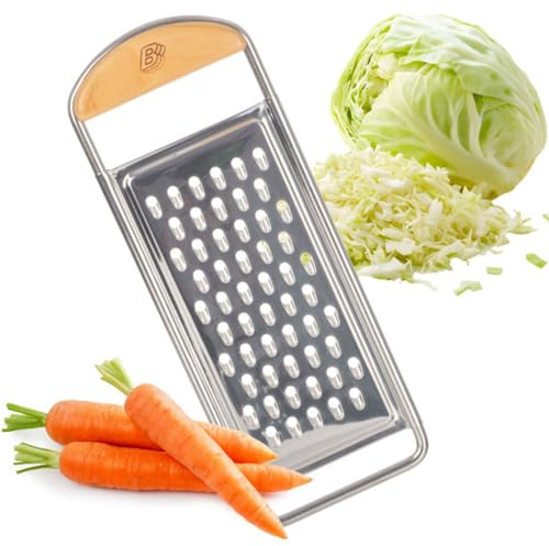 Kings County Tools Rallador de queso de mano, rallador plano de alimentos, 12 x 4.5 pulgadas