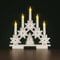 HomeZone® Rustic White Wooden Snowflake 6 LED Christmas Candle Bridge Arch Tower Battery Operated Candlebridge Festive Window Christmas Decoration