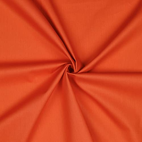 VmG-Store Baumwollstoff Uni 100% Baumwolle Oeko-Tex Meterware ab 50cm über 70 Farben zur Auswahl (10 Hellorange, 50 x 148cm)