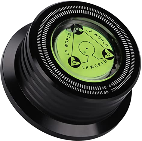 Pesa de Metal, Estabilizador de Disco Giratorio de Aluminio Con Nivel de Burbuja para Eliminar Vibraciones en Tocadiscos de Vinilo LP (Negro)