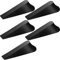 Door Stoppers for Bottom of Door, 5 Pack Heavy Duty Premium Rubber Door Draft Stopper Wedge, Non-Slip Sturdy Stackable Door Stop for Carpets, Tiles, Concrete, Wood Floors, Commercial & Home (Black)